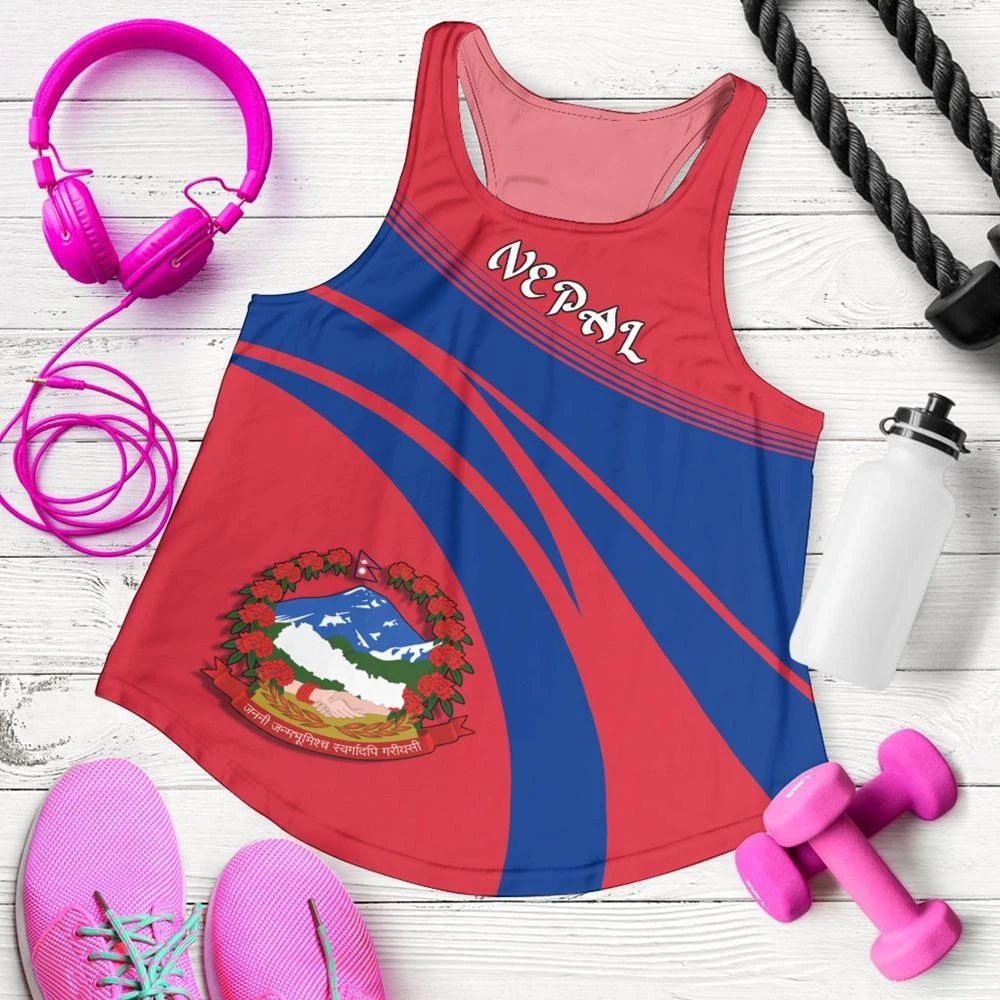 Nepal Coat Of Arms Women Tanktop Cricket RLT7 - Wonder Print Shop