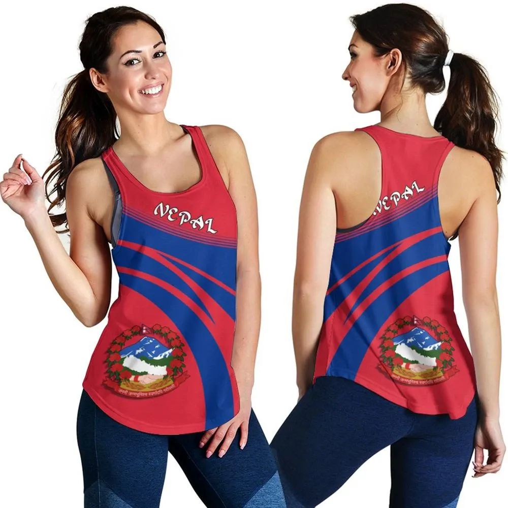Nepal Coat Of Arms Women Tanktop Cricket RLT7 - Wonder Print Shop