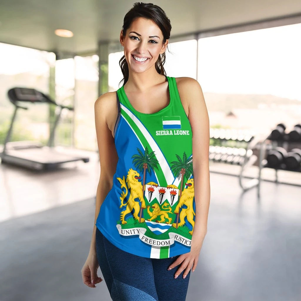 Sierra Leone Women's Racerback Tank Sierra Leone Pride RLT7 - Wonder Print Shop