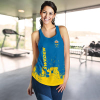 Sweden Women Racerback Tank Smudge Style RLT7 - Wonder Print Shop