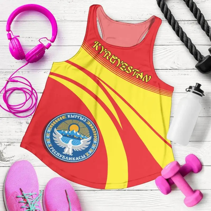 Kyrgyzstan Coat Of Arms Women Tanktop Cricket RLT8 - Wonder Print Shop