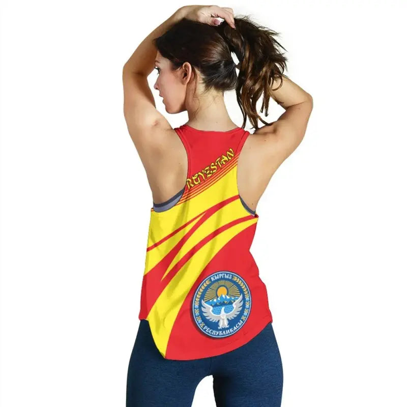 Kyrgyzstan Coat Of Arms Women Tanktop Cricket RLT8 - Wonder Print Shop