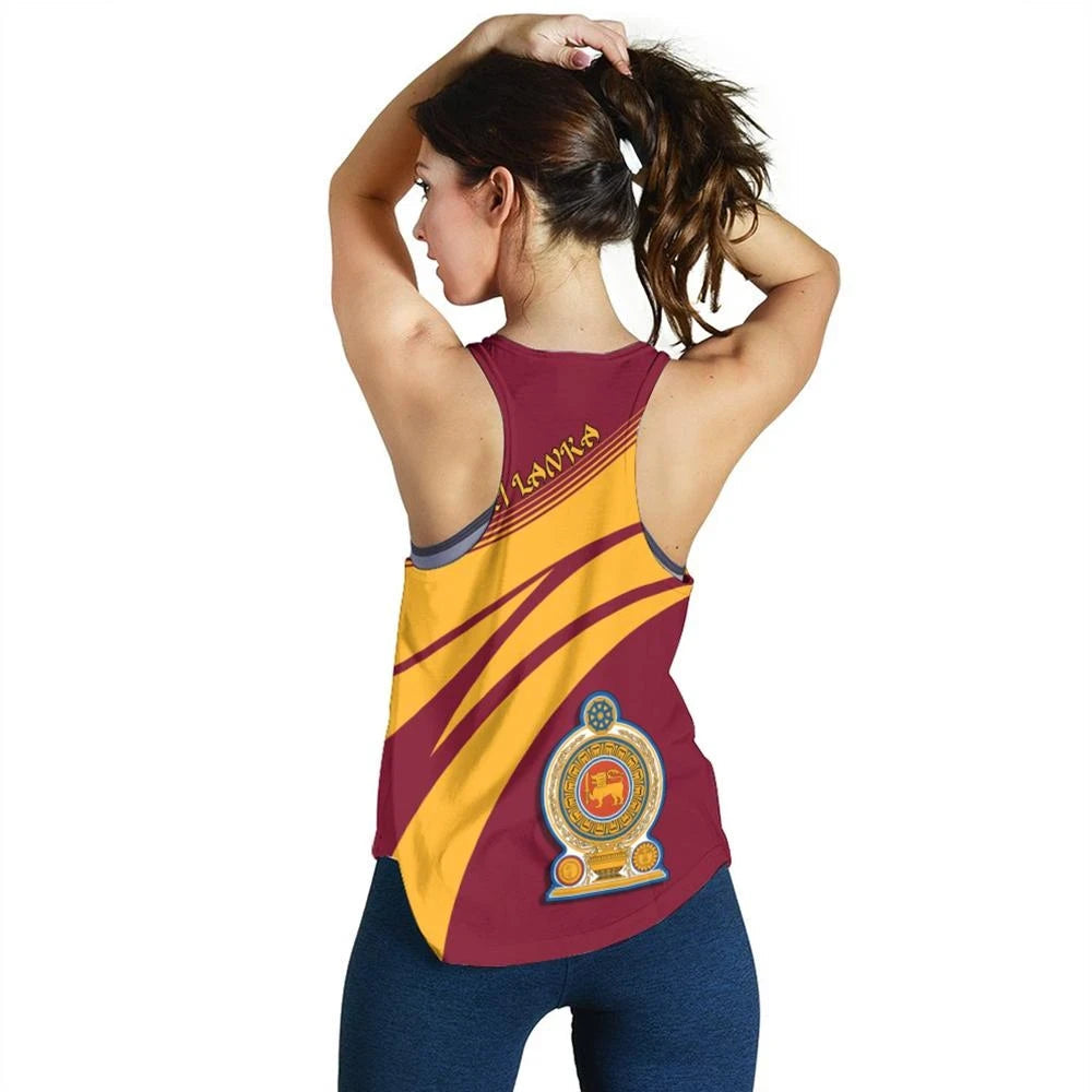 Sri Lanka Coat Of Arms Women Tanktop Cricket RLT7 - Wonder Print Shop