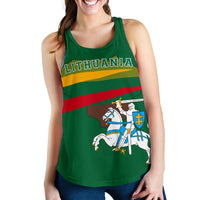 Lithuania Flag Women's Racerback Tank, Map Version RLT6 - Wonder Print Shop