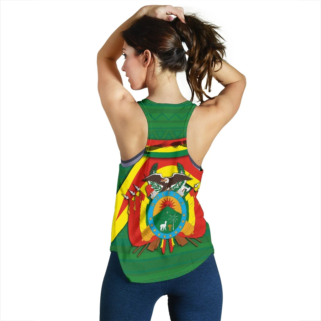 Bolivia Women Racerback Tank , Vibes Version RLT6 - Wonder Print Shop