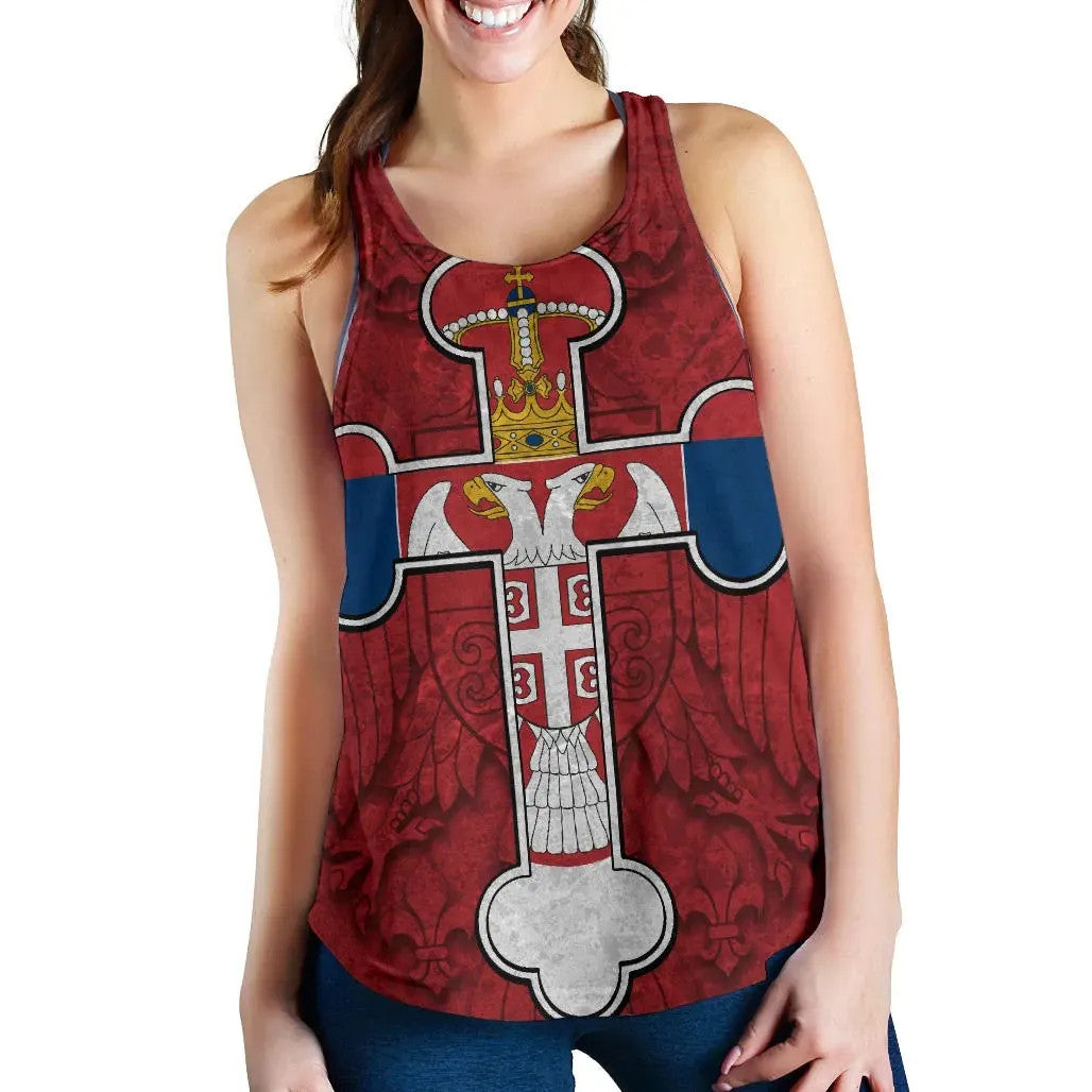serbian-cross-women-racerback-tank-eagle