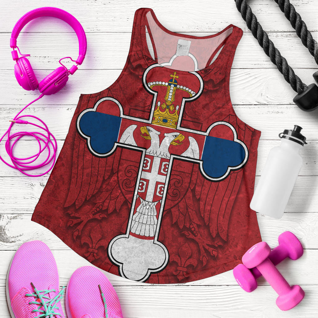 Serbian Cross Women Racerback Tank Eagle RLT7 - Wonder Print Shop