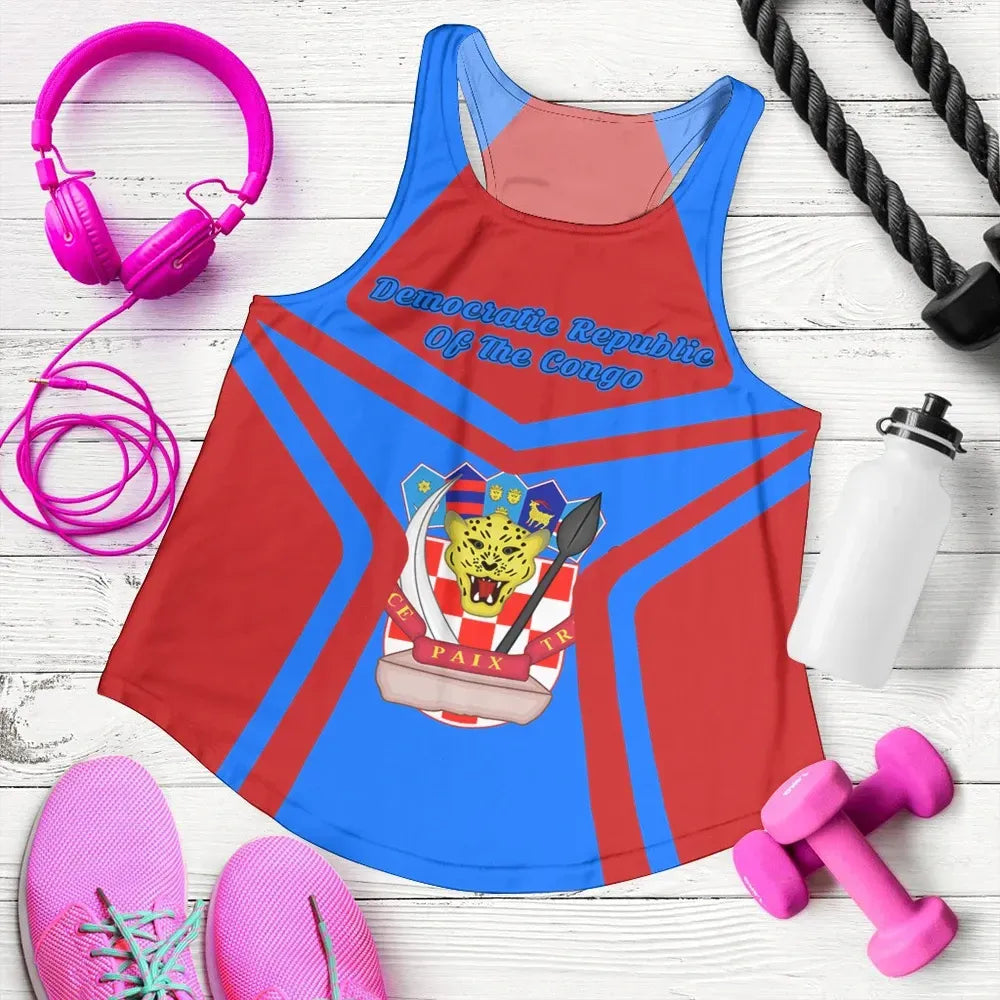 Democratic Republic Of The Congo Coat Of Arms Women Racerback Tank My Style RLT13 - Wonder Print Shop