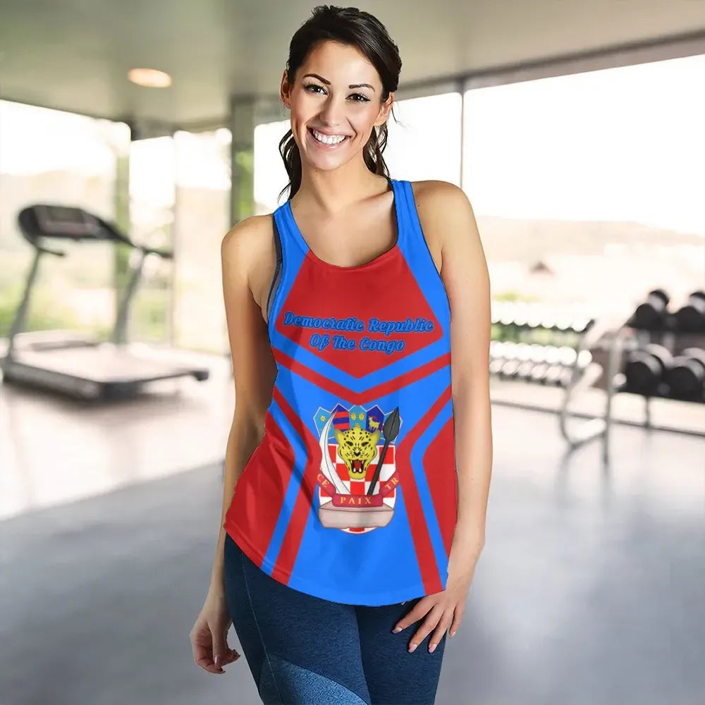 Democratic Republic Of The Congo Coat Of Arms Women Racerback Tank My Style RLT13 - Wonder Print Shop