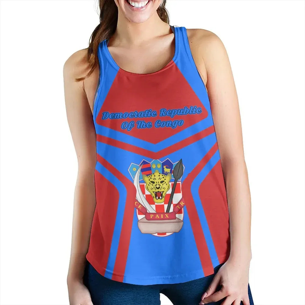 Democratic Republic Of The Congo Coat Of Arms Women Racerback Tank My Style RLT13 - Wonder Print Shop