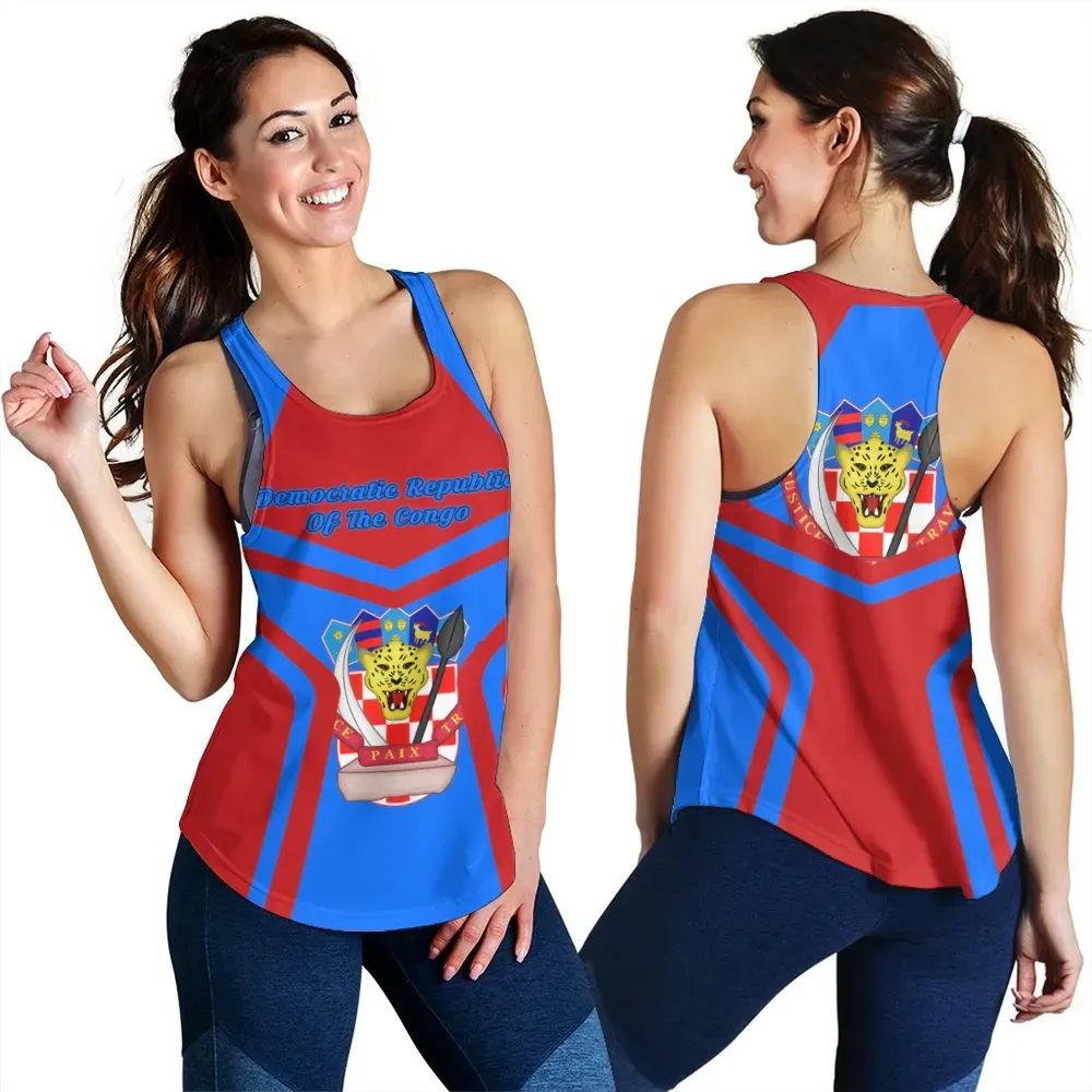Democratic Republic Of The Congo Coat Of Arms Women Racerback Tank My Style RLT13 - Wonder Print Shop