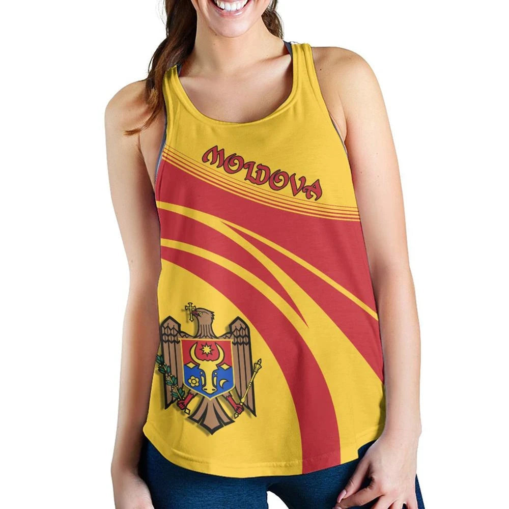 Moldova Coat Of Arms Women Tanktop Cricket RLT13 - Wonder Print Shop