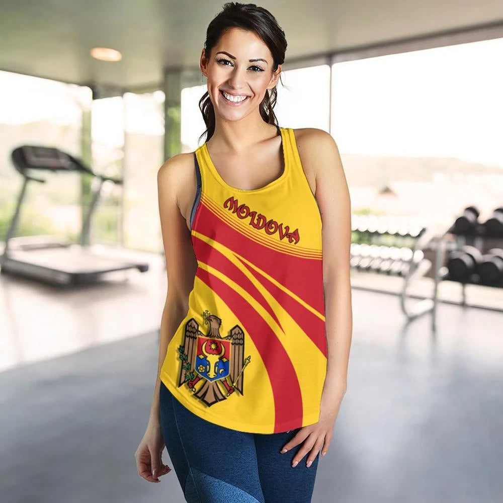 Moldova Coat Of Arms Women Tanktop Cricket RLT13 - Wonder Print Shop