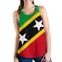 Saint Kitts and Nevis Women's Racerback Tank, Saint Kitts and Nevis Flag Style RLT6 - Wonder Print Shop