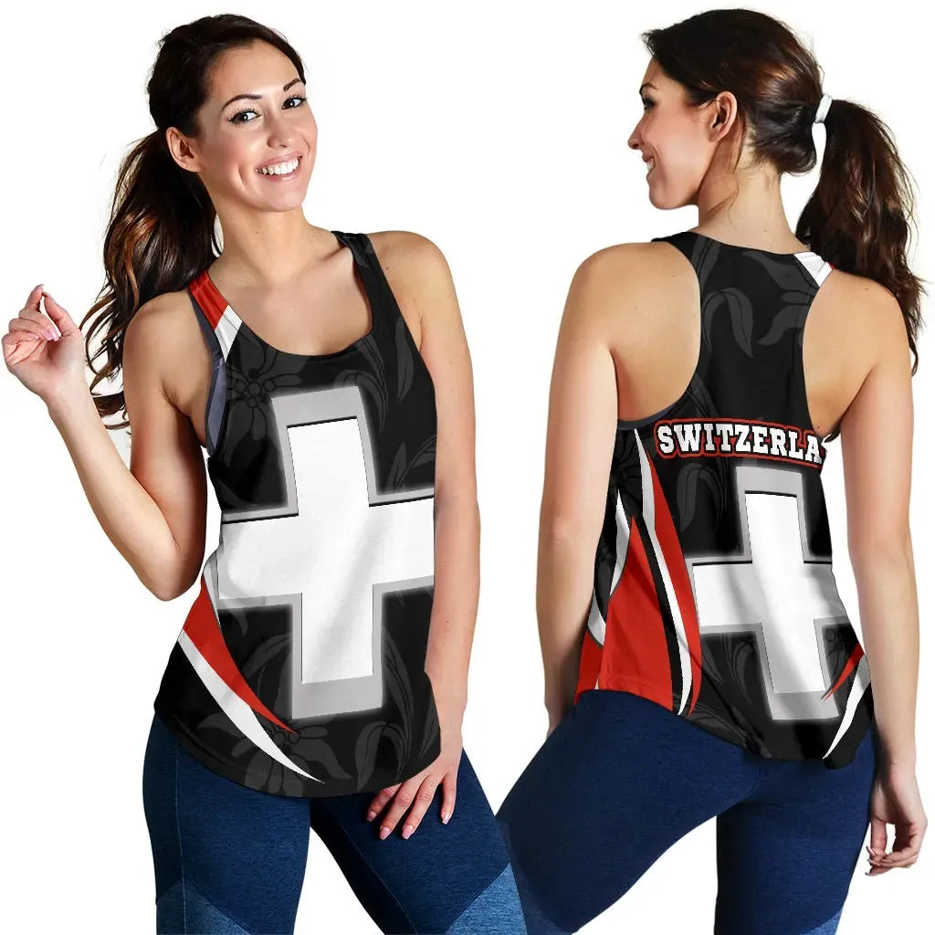Switzerland Women's Racerback Tank, Switzerland Spirit RLT13 - Wonder Print Shop