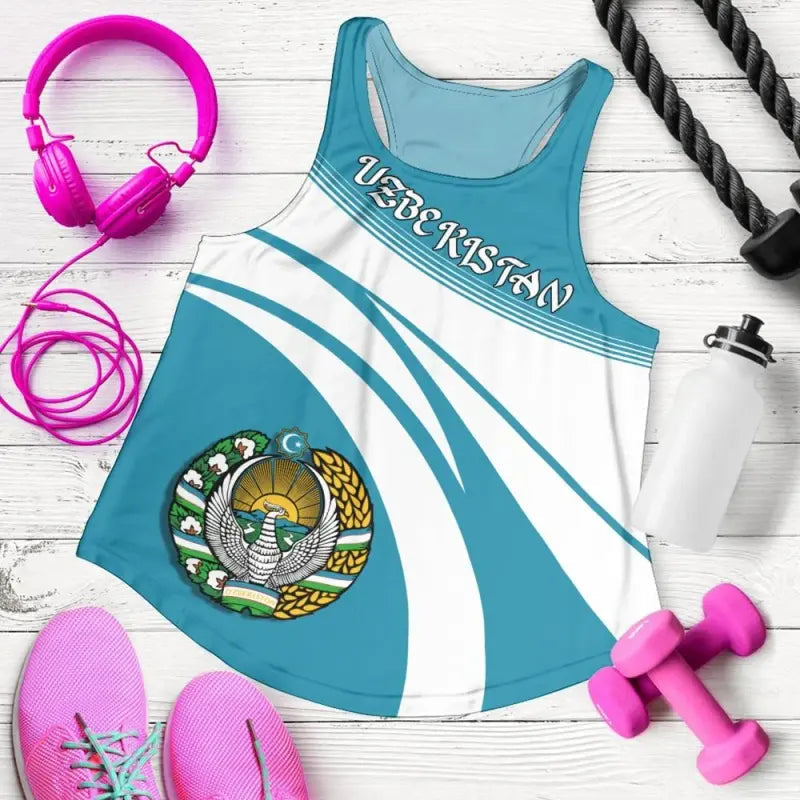 Uzbekistan Coat Of Arms Women Tanktop Cricket RLT12 - Wonder Print Shop