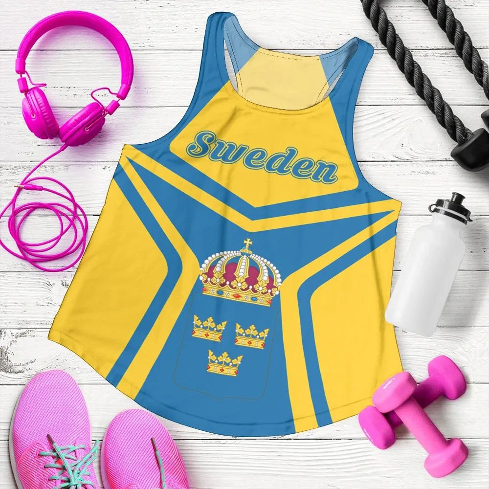Sweden Coat Of Arms Women Racerback Tank My Style RLT7 - Wonder Print Shop
