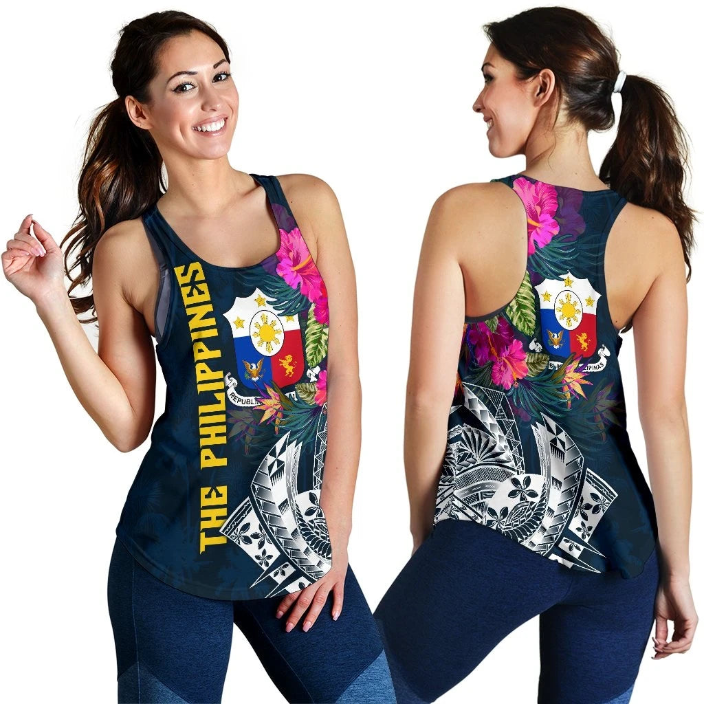 The Philippines Women's Racerback Tank, Summer Vibes RLT6 - Wonder Print Shop