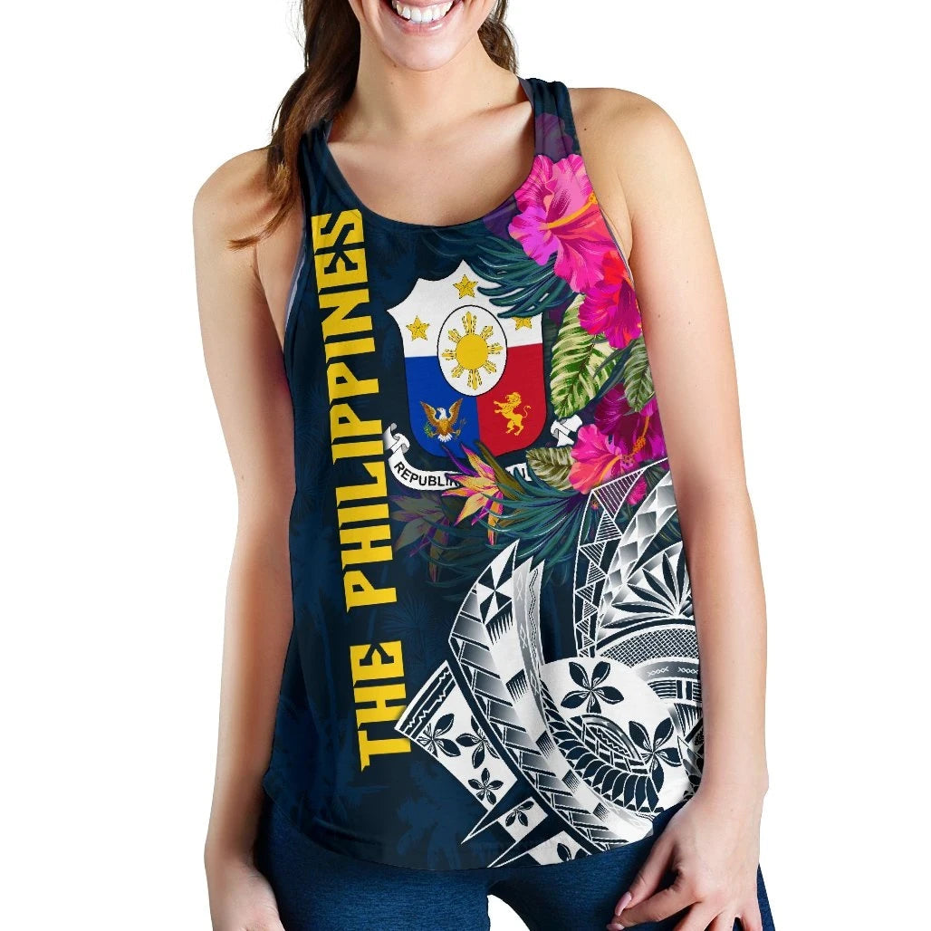 The Philippines Women's Racerback Tank, Summer Vibes RLT6 - Wonder Print Shop