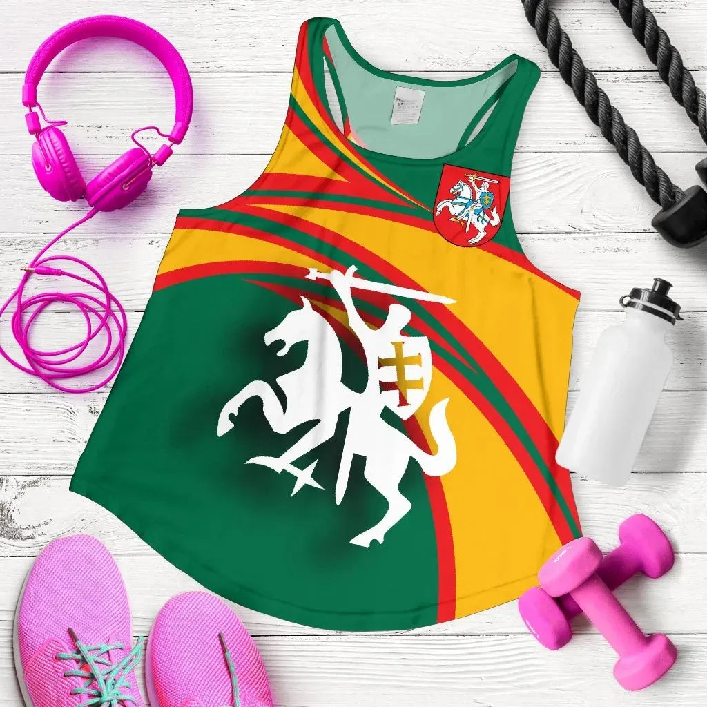 Lithuania Women Racerback Tanks N Flag RLT6 - Wonder Print Shop