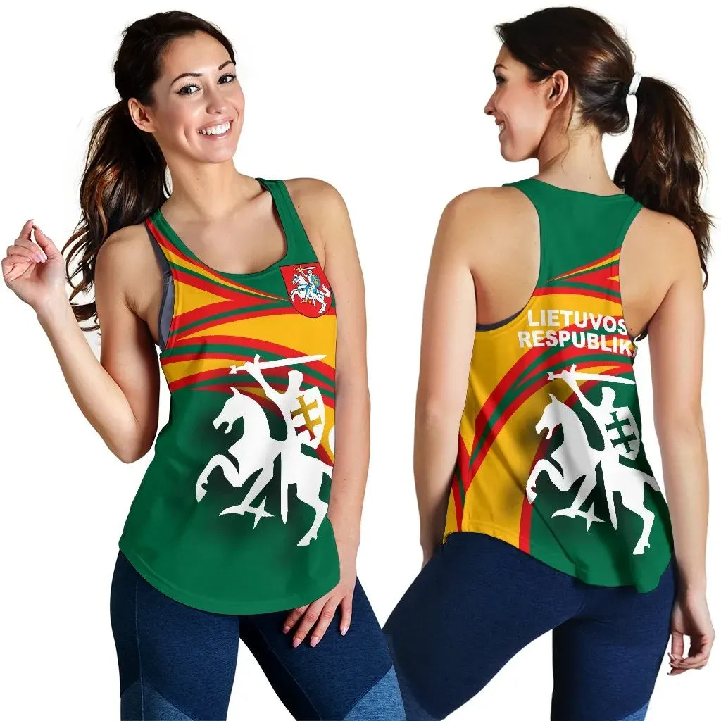 Lithuania Women Racerback Tanks N Flag RLT6 - Wonder Print Shop