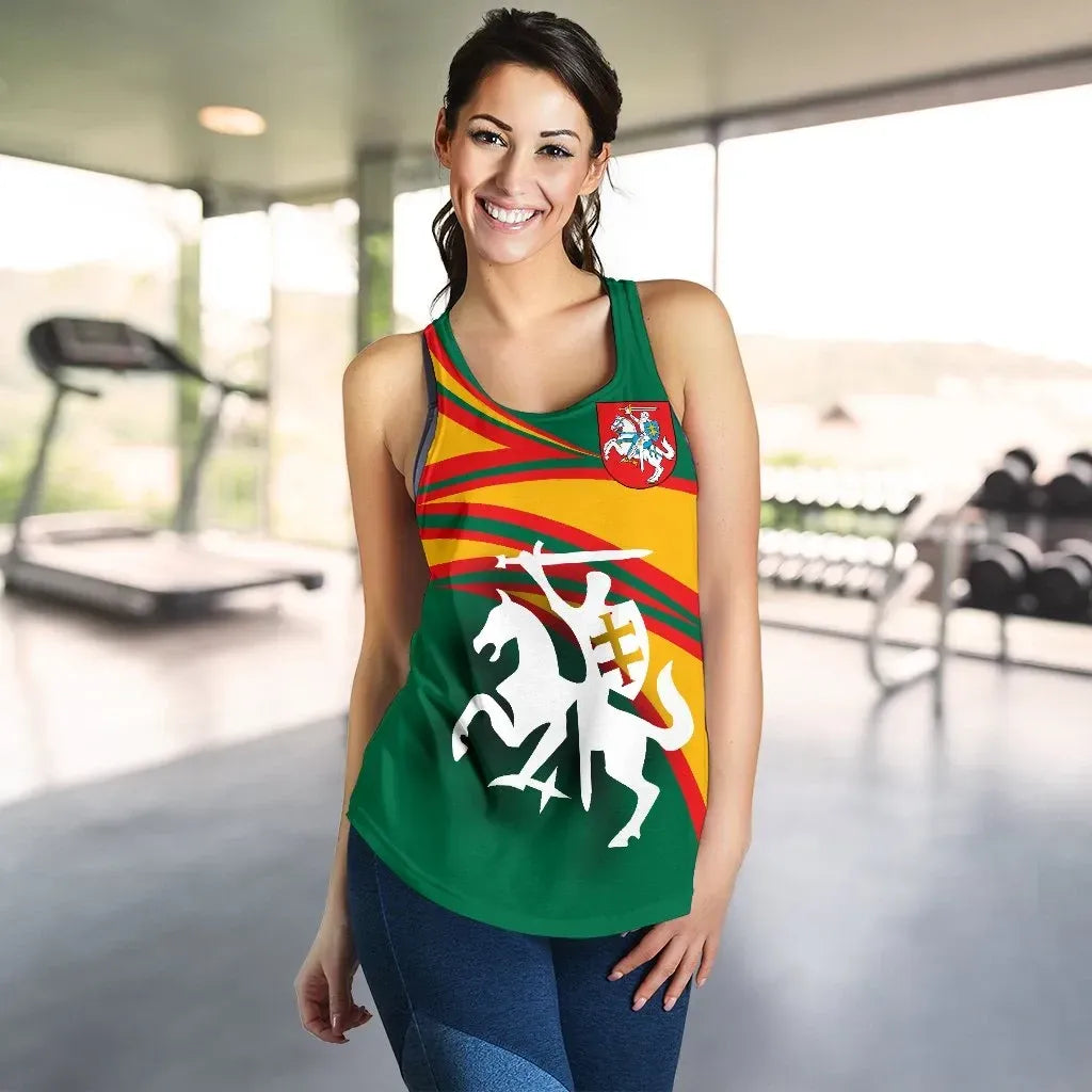 Lithuania Women Racerback Tanks N Flag RLT6 - Wonder Print Shop