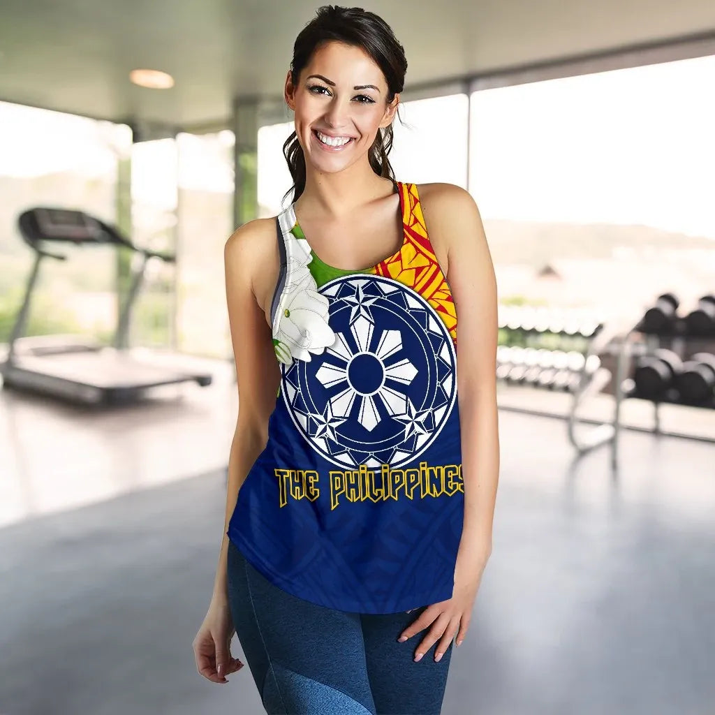 The Philippines Women's Racerback Tank, Filipino Sampaguita RLT6 - Wonder Print Shop
