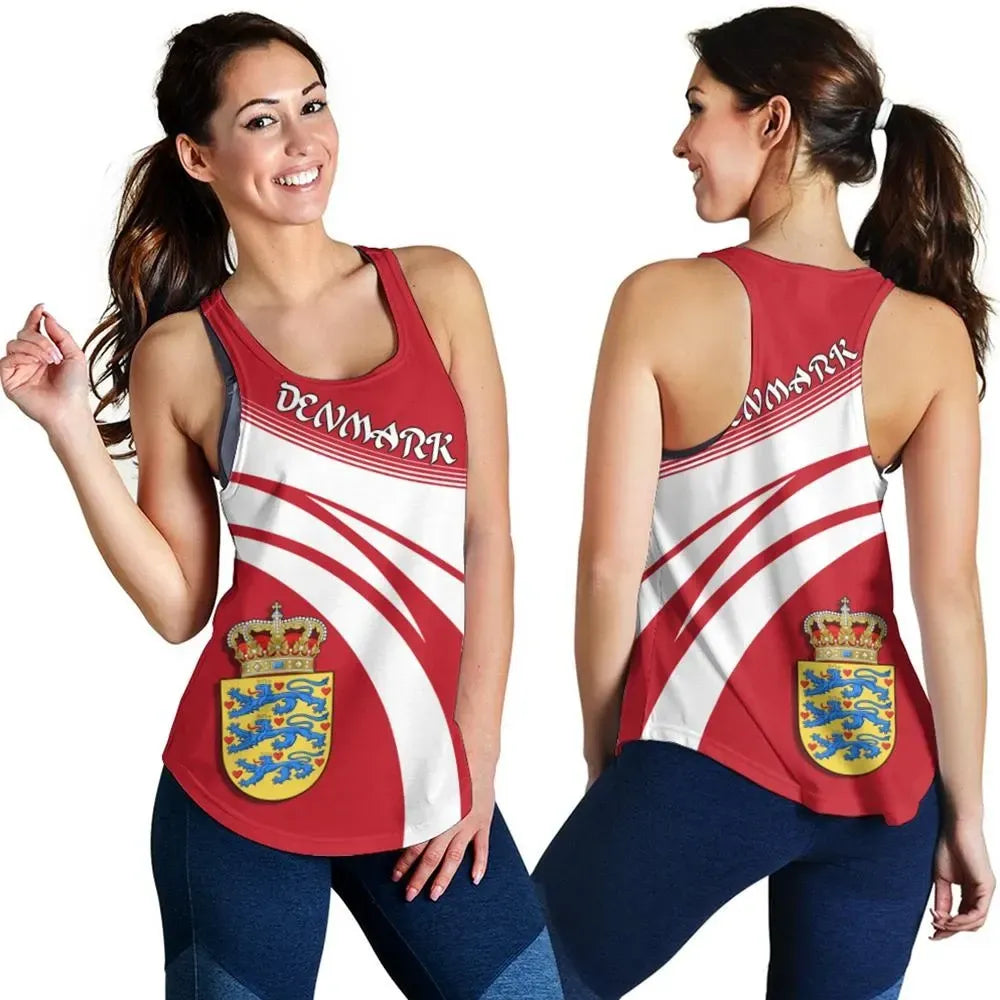 Denmark Coat Of Arms Women Tanktop Cricket RLT13 - Wonder Print Shop