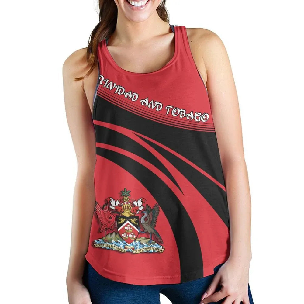 Trinidad and Tobago Coat Of Arms Women Tanktop Cricket RLT6 - Wonder Print Shop