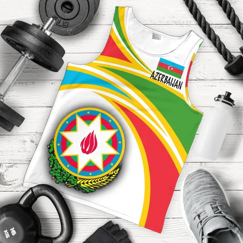 azerbaijan-white-n-flag-mens-tank-top