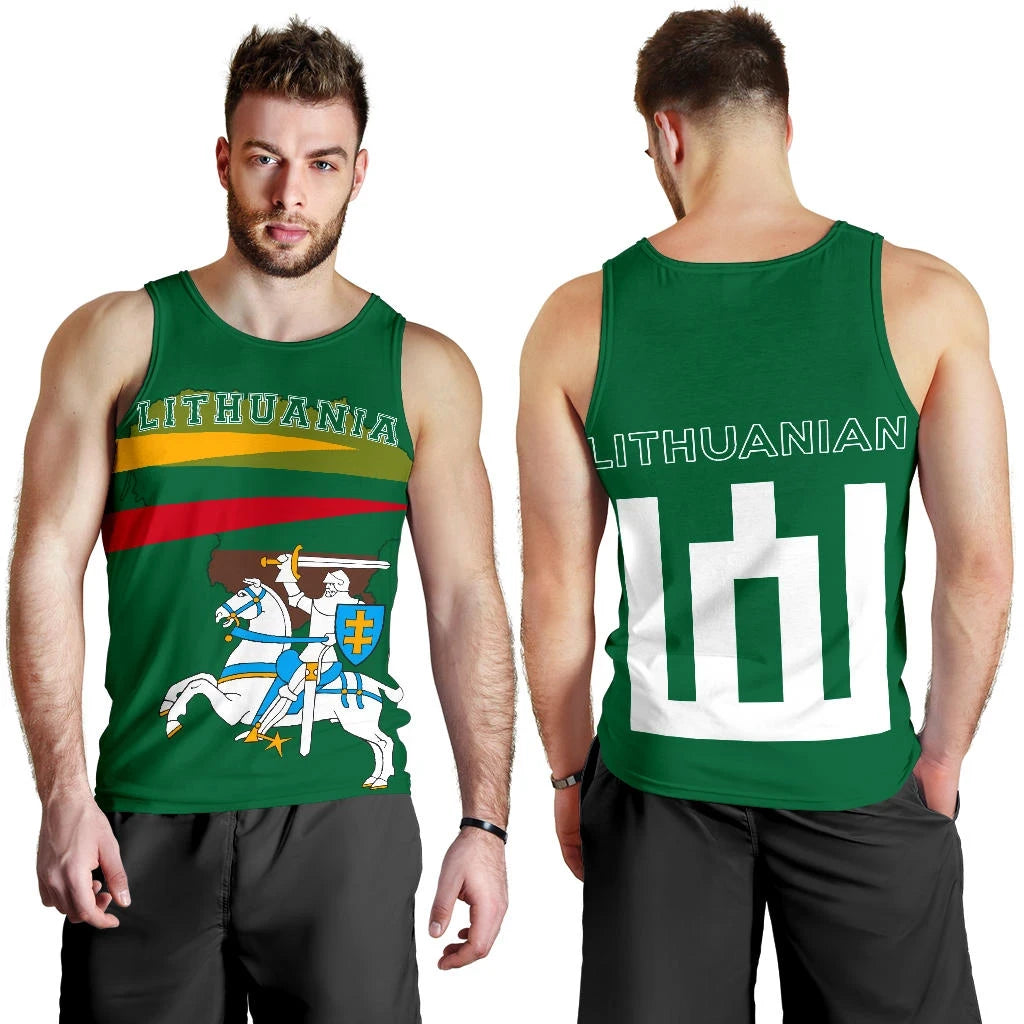 Lithuania Flag Men's Tank Top - Map Version RLT6 - Wonder Print Shop