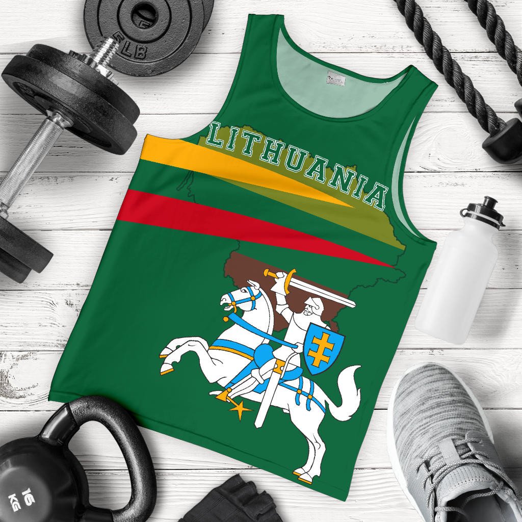Lithuania Flag Men's Tank Top - Map Version RLT6 - Wonder Print Shop