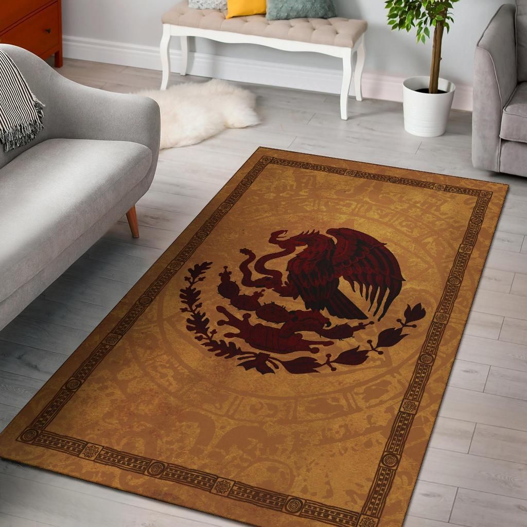 Mexico Area Rug Maya Coat Of Arms Vintage RLT13 - Wonder Print Shop