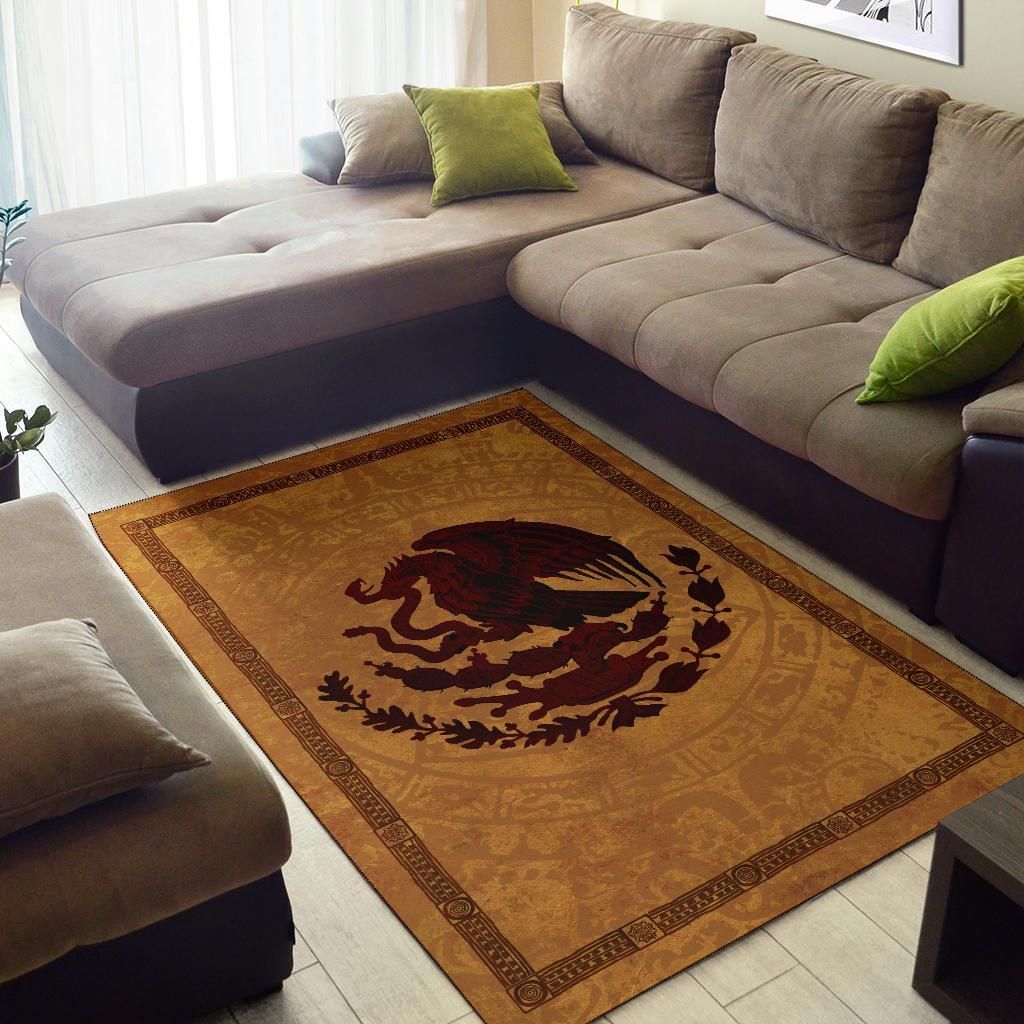 Mexico Area Rug Maya Coat Of Arms Vintage RLT13 - Wonder Print Shop