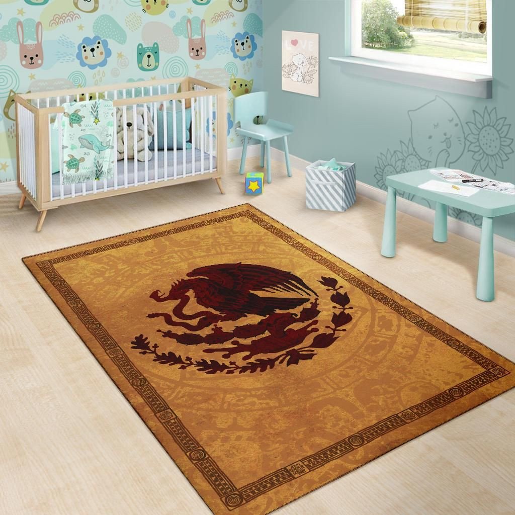 Mexico Area Rug Maya Coat Of Arms Vintage RLT13 - Wonder Print Shop