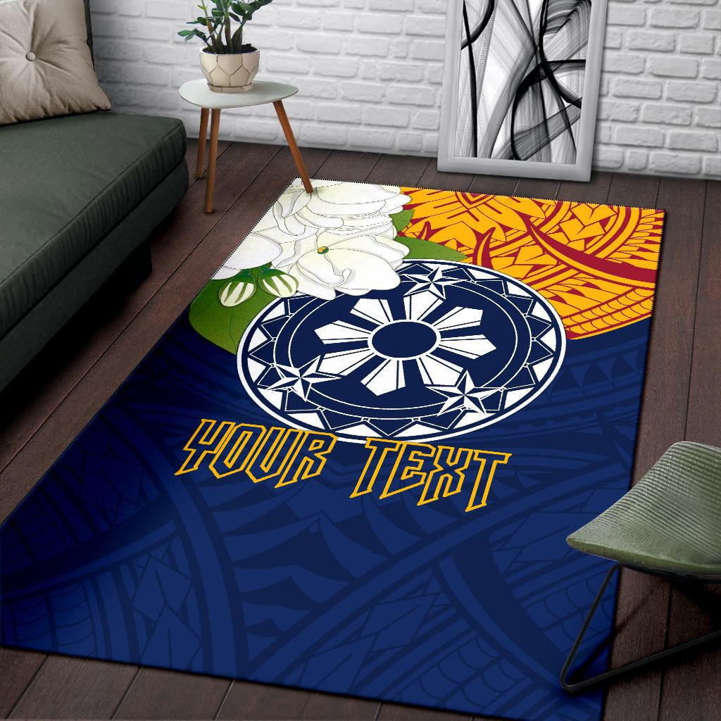 The Philippines Personalised Area Rug Filipino Sampaguita RLT6 - Wonder Print Shop