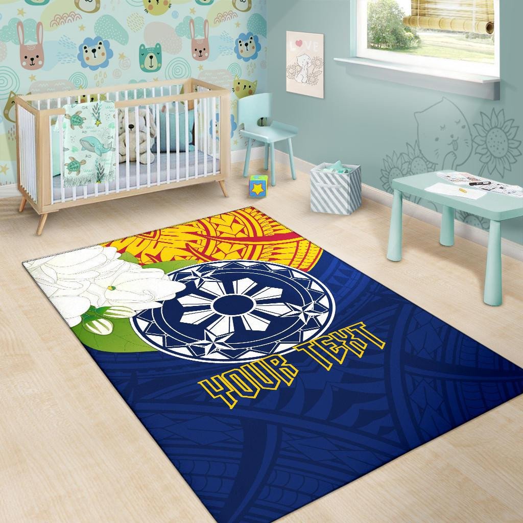 The Philippines Personalised Area Rug Filipino Sampaguita RLT6 - Wonder Print Shop