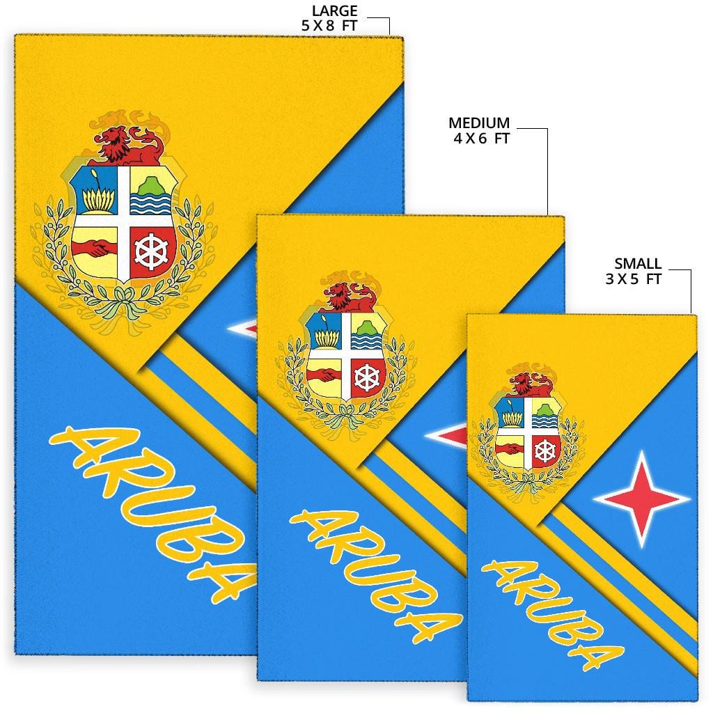 Aruba Area Rug - Aruba Coat Of Arms RLT7 - Wonder Print Shop