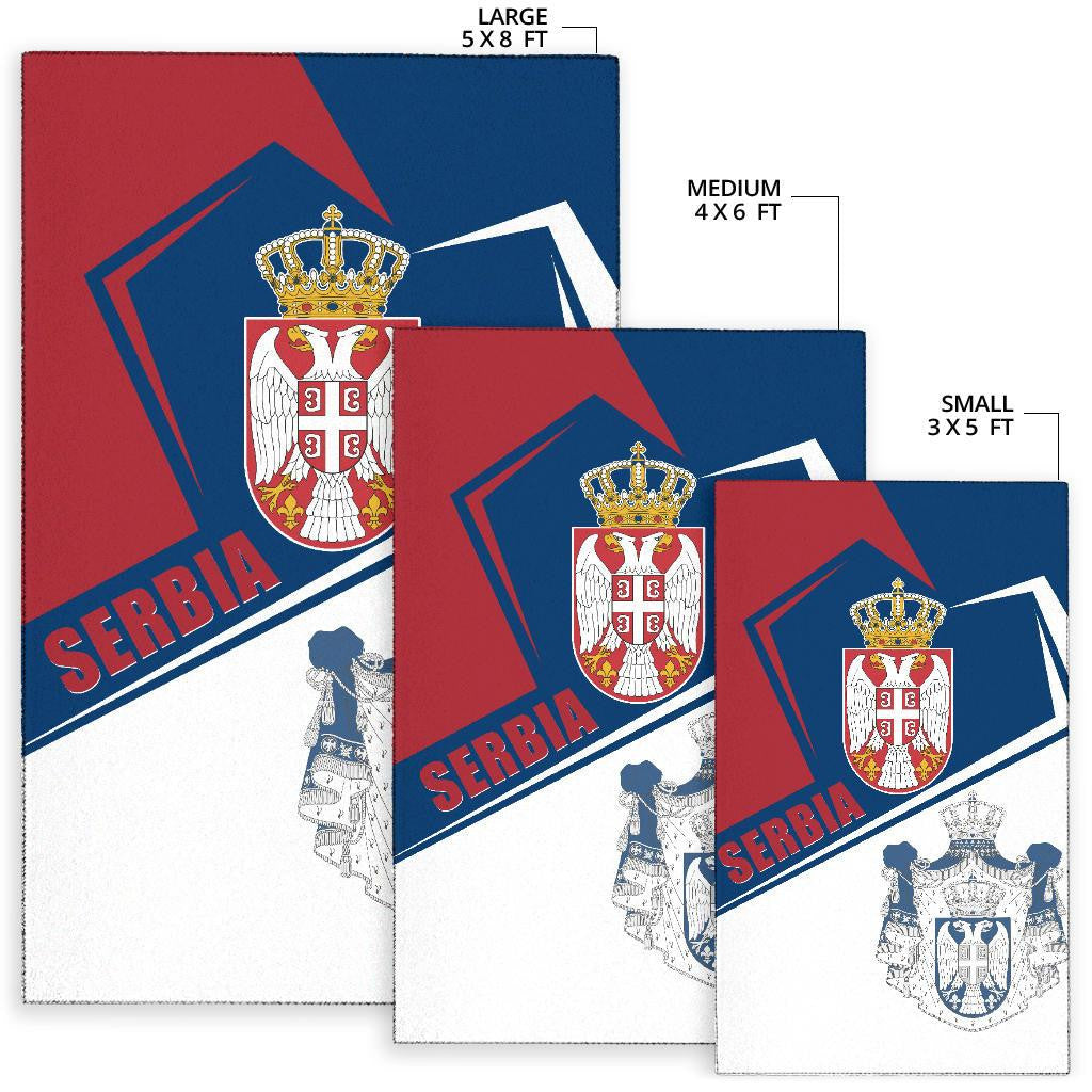 Serbia Area Rug Coat Of Arms Flag Style RLT7 - Wonder Print Shop