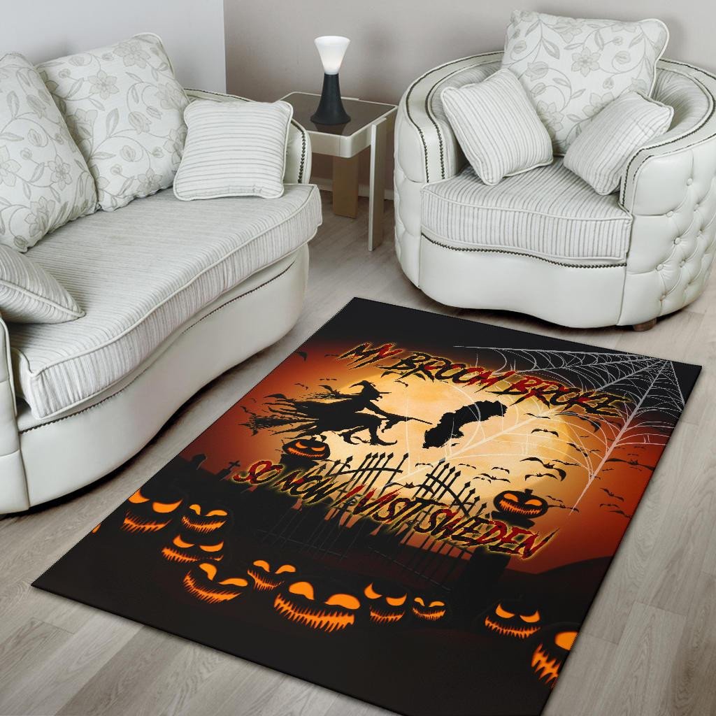 Halloween Area Rug My Broom Broke So Now I Visit Sweden RLT7 - Wonder Print Shop