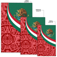 Mexico Area Rug Mexico Coat Of Arms With Aztec Patterns RLT13 - Wonder Print Shop