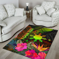The Philippines Polynesian Personalised Area Rug Hibiscus and Banana Leaves RLT6 - Wonder Print Shop