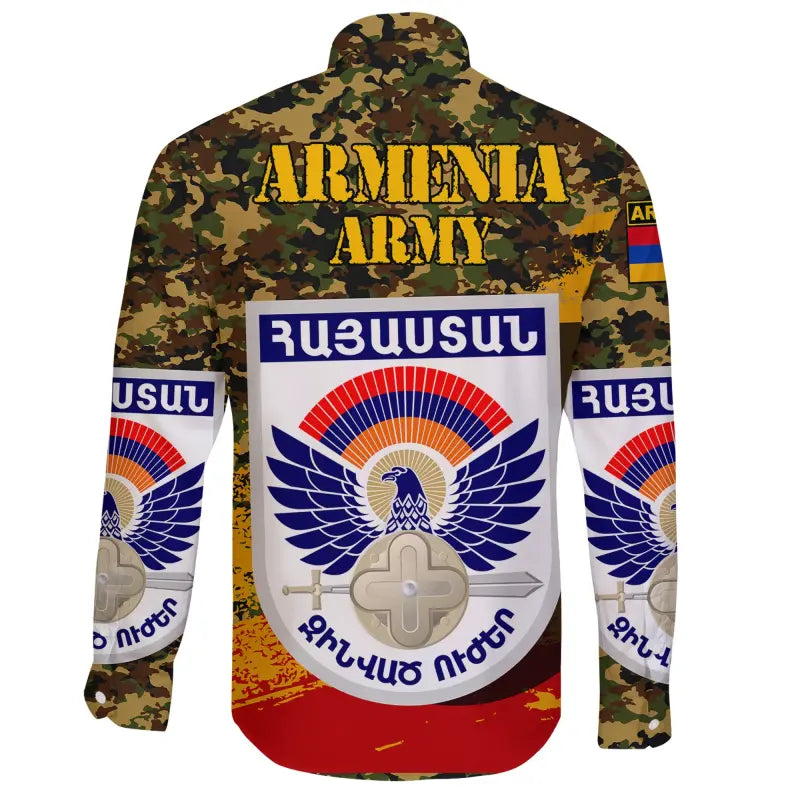 Armenian Army Long Sleeve Button Shirt RLT8 - Wonder Print Shop