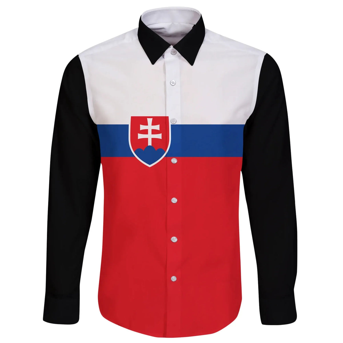 Slovakia Long Sleeve Button Shirt RLT13 - Wonder Print Shop