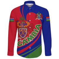 Gambia Long Sleeve Button Shirt Lattar RLT12 - Wonder Print Shop