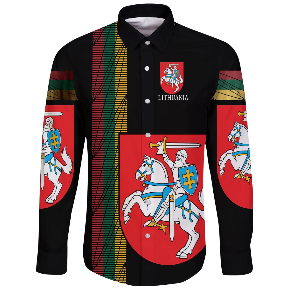 Lithuania - United Long Sleeve Button Shirt RLT6 - Wonder Print Shop