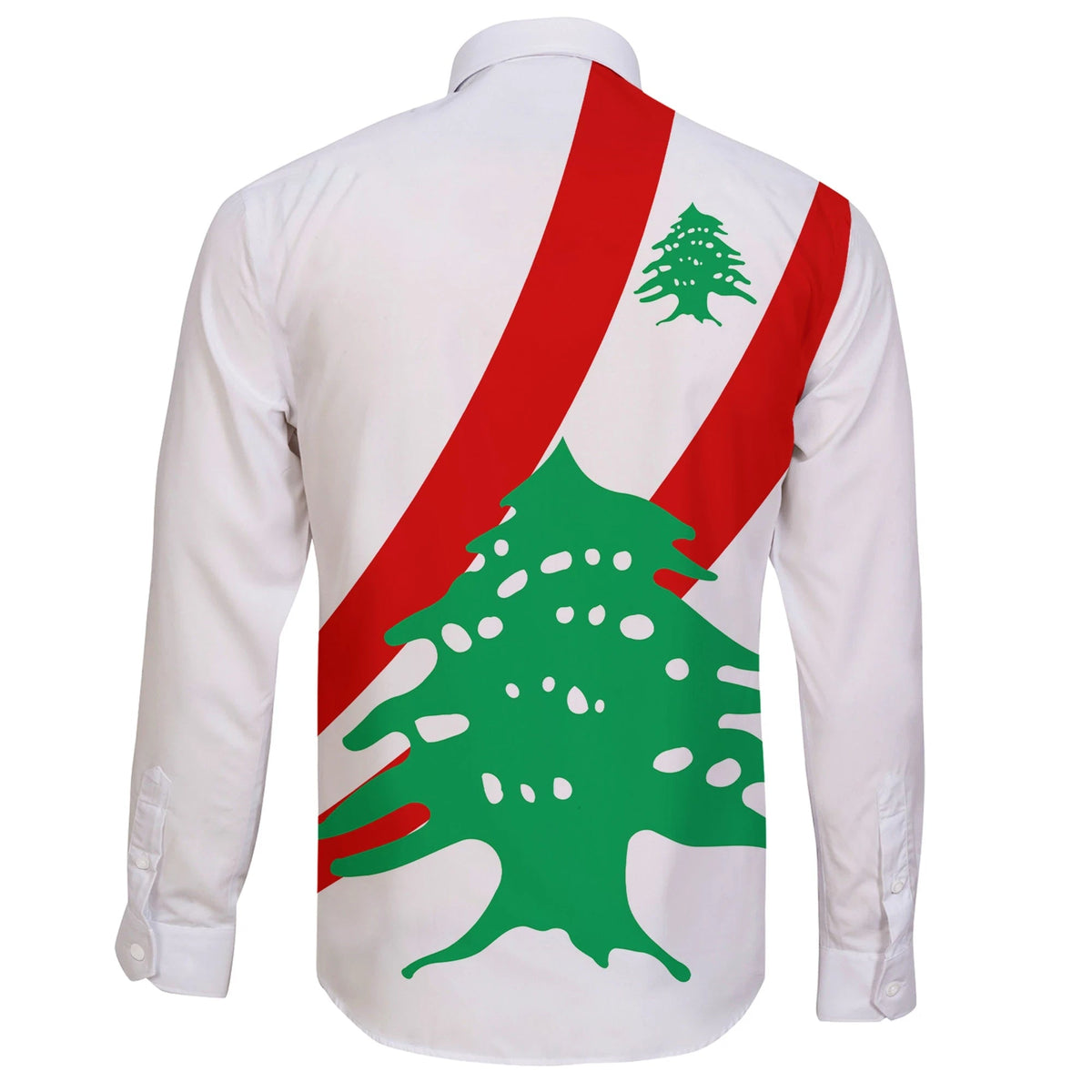 Lebanon Special Flag Long Sleeve Button Shirt RLT6 - Wonder Print Shop