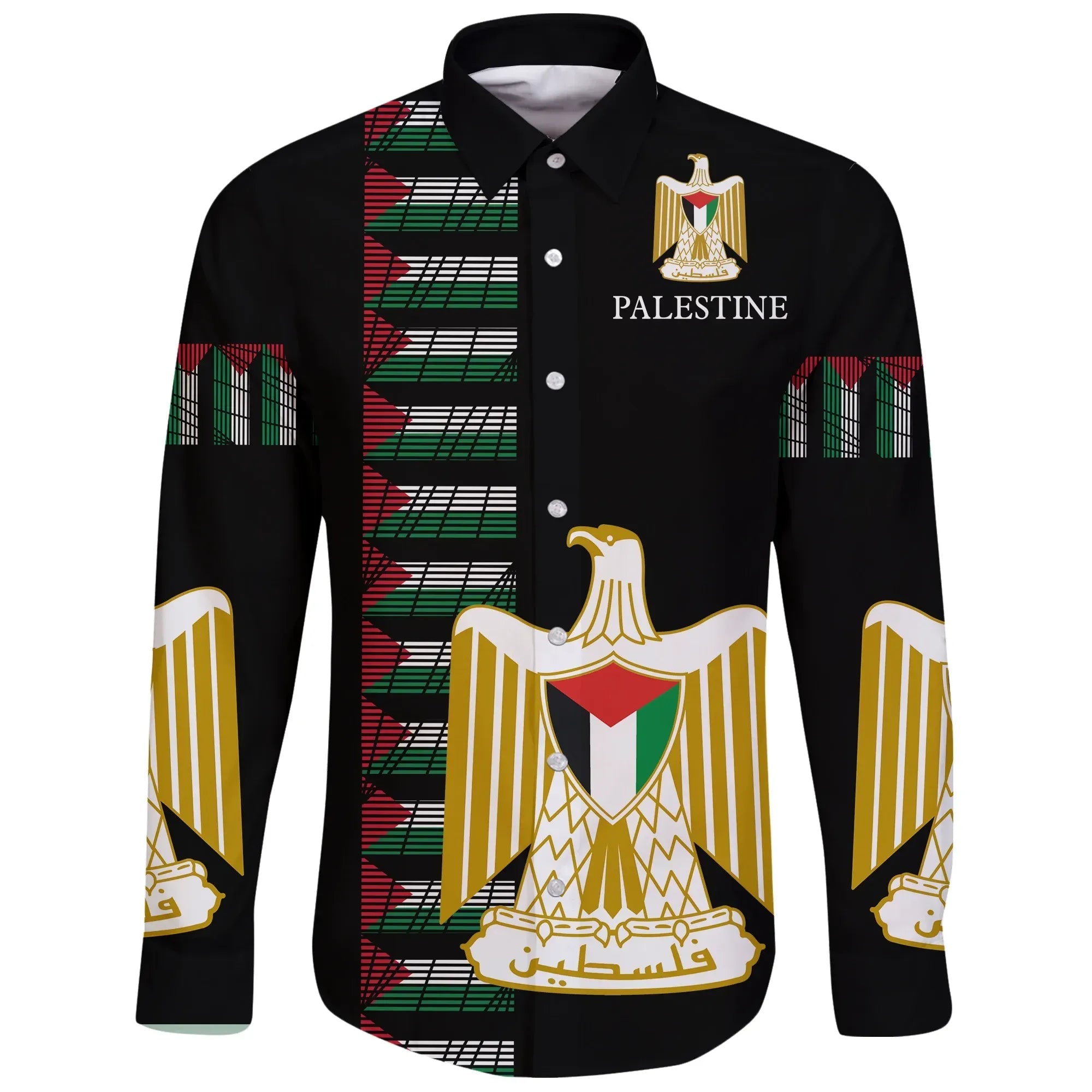 Palestine United Long Sleeve Button Shirt RLT13 - Wonder Print Shop
