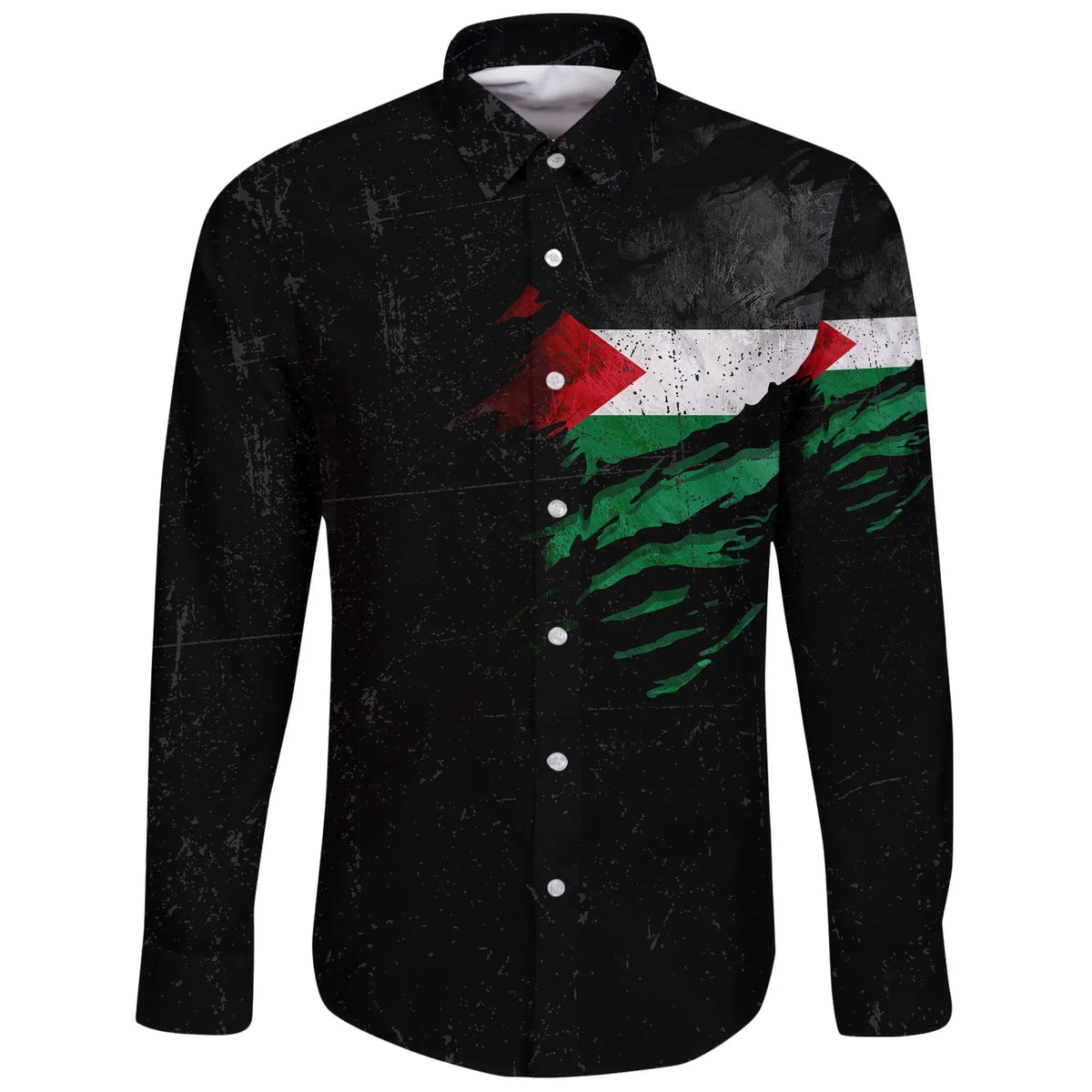 Palestine In Me Long Sleeve Button Shirt Special Grunge Style RLT13 - Wonder Print Shop