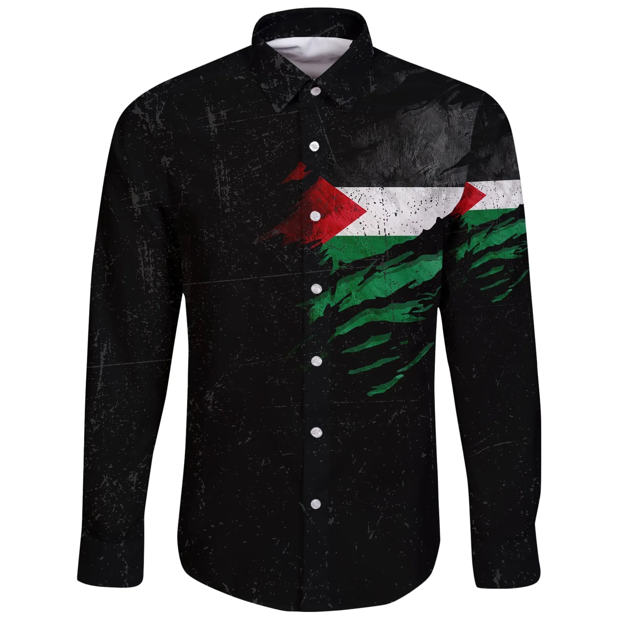 Palestine In Me Long Sleeve Button Shirt Special Grunge Style RLT13 - Wonder Print Shop